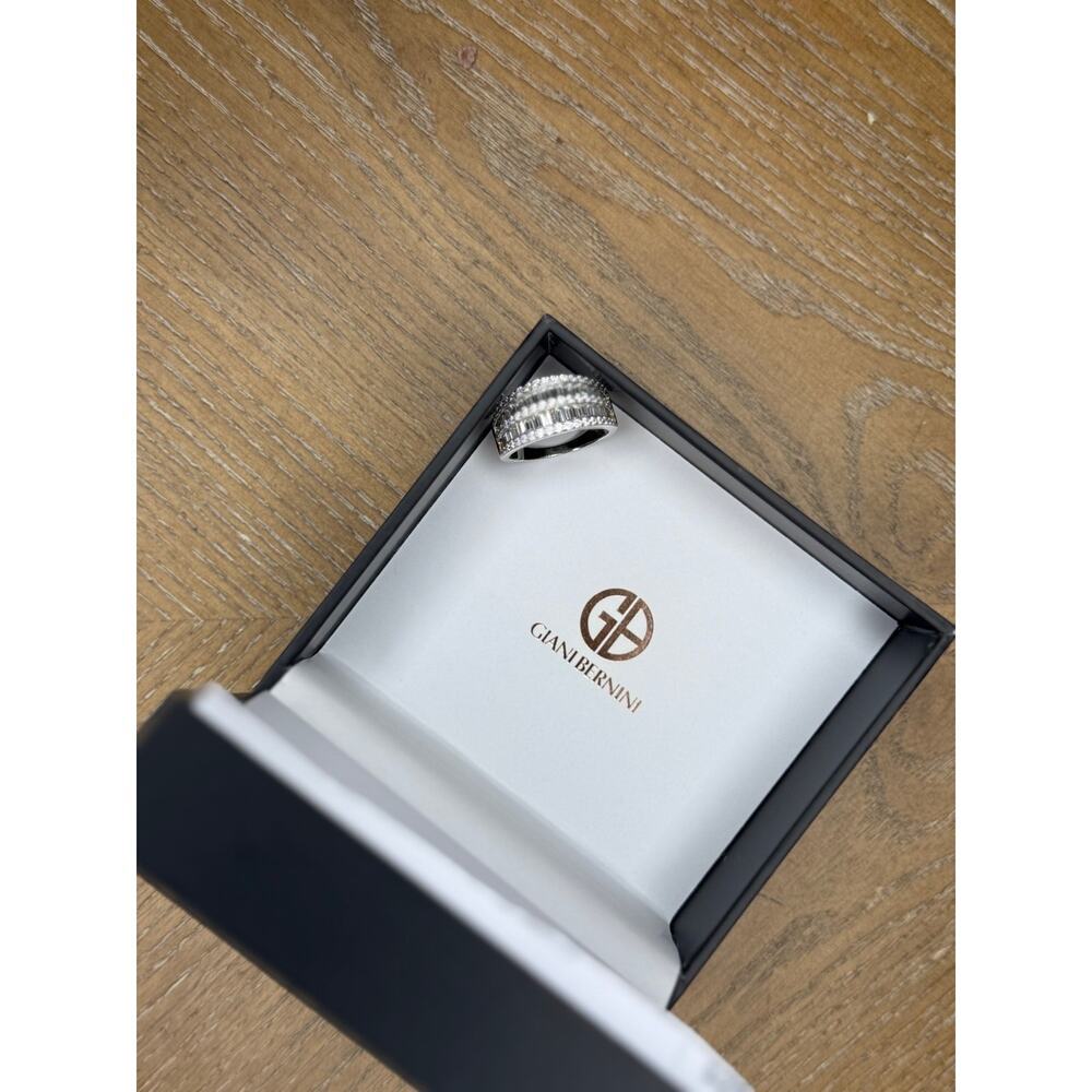 Giani Bernini CZ Pave Baguette Ring Sterling Silver Sz 8 - Picture 4 of 4